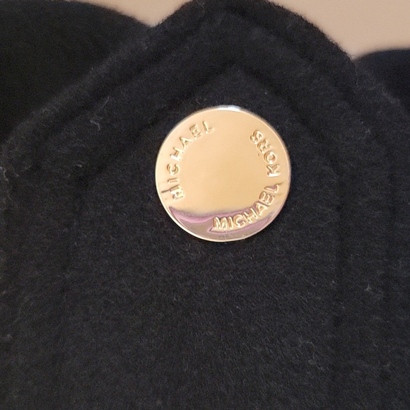 MICHAEL KORS Plus Size Coat Wool Blend w/Gold Hardware Black 1X NWT - Picture 9 of 16